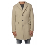 BoB Company - 3/4 Coat in Cloth Fabric - Cream - Jacket - Made in Italy - Luxury Exclusive Collection