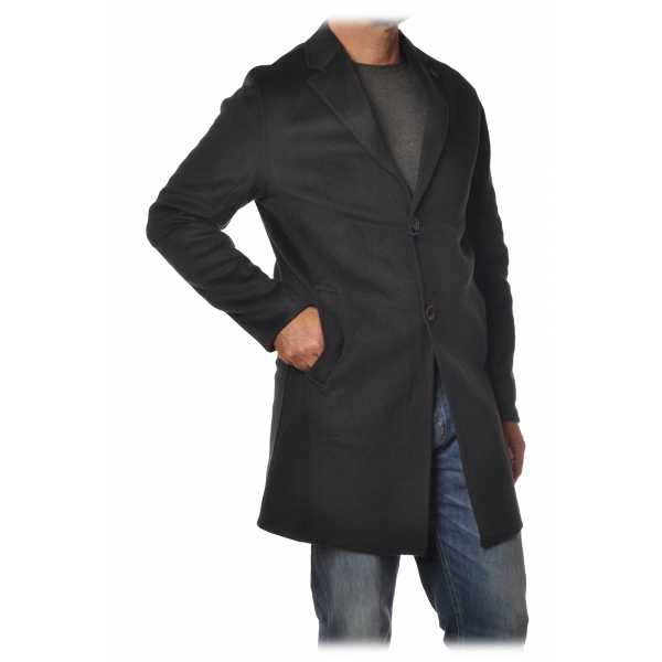 BoB Company - 3/4 Coat in Cloth Fabric - Black - Jacket - Made in Italy - Luxury Exclusive Collection