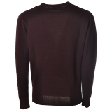 BoB Company - Crew Neck Bi-Color Sweater - Green/Bordeaux - Knitwear - Made in Italy - Luxury Exclusive Collection