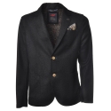 BoB Company - Single-Breasted Jacket in Technical Fabric - Blue - Jacket - Made in Italy - Luxury Exclusive Collection