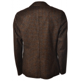 BoB Company - Single-Breasted Jacket in Houndstooth Pattern - Black/Brown - Jacket - Made in Italy - Luxury Exclusive Collection