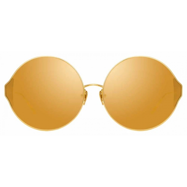 Linda Farrow - Carousel C1 Round Sunglasses in Yellow Gold and Black - LFL896C1SUN - Linda Farrow Eyewear