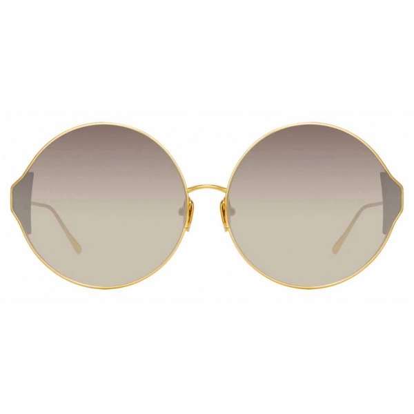 Linda Farrow - Carousel C4 Round Sunglasses in Yellow Gold and Black - LFL896C4SUN - Linda Farrow Eyewear