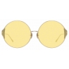 Linda Farrow - Carousel C6 Round Sunglasses in Light Gold and Chocolate - LFL896C6SUN - Linda Farrow Eyewear
