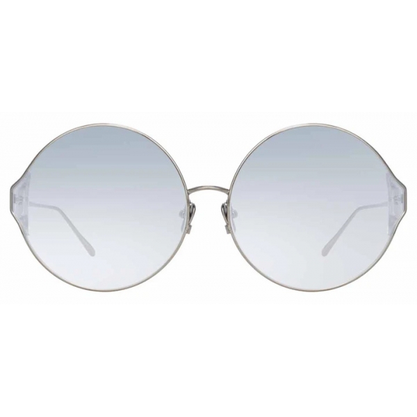 Linda Farrow - Carousel C7 Round Sunglasses in White Gold and Clear - LFL896C7SUN - Linda Farrow Eyewear