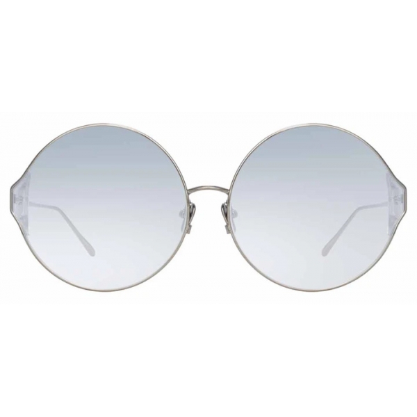 Linda Farrow - Occhiali da Sole Rotondi Carousel C7 in Oro Bianco e Trasparente - LFL896C7SUN - Linda Farrow Eyewear