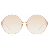 Linda Farrow - Carousel C8 Round Sunglasses in Rose Gold and Blush - LFL896C8SUN - Linda Farrow Eyewear