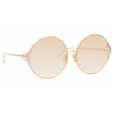 Linda Farrow - Carousel C8 Round Sunglasses in Rose Gold and Blush - LFL896C8SUN - Linda Farrow Eyewear