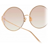 Linda Farrow - Carousel C8 Round Sunglasses in Rose Gold and Blush - LFL896C8SUN - Linda Farrow Eyewear