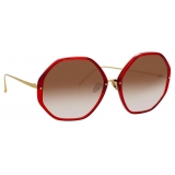 Linda Farrow - Alona C8 Oversized Sunglasses in Crimson - LFL901C8SUN - Linda Farrow Eyewear