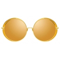 Linda Farrow - Hart C5 Round Sunglasses in Yellow Gold and Yellow - LFL933C5SUN - Linda Farrow Eyewear