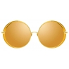 Linda Farrow - Occhiali da Sole Rotondi Hart C5 in Oro Giallo e Giallo - LFL933C5SUN - Linda Farrow Eyewear