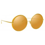 Linda Farrow - Hart C5 Round Sunglasses in Yellow Gold and Yellow - LFL933C5SUN - Linda Farrow Eyewear