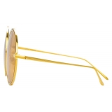 Linda Farrow - Hart C5 Round Sunglasses in Yellow Gold and Yellow - LFL933C5SUN - Linda Farrow Eyewear