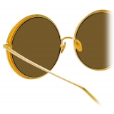 Linda Farrow - Hart C5 Round Sunglasses in Yellow Gold and Yellow - LFL933C5SUN - Linda Farrow Eyewear