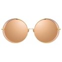 Linda Farrow - Hart C7 Round Sunglasses in Rose Gold and Peach - LFL933C7SUN - Linda Farrow Eyewear