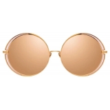 Linda Farrow - Hart C7 Round Sunglasses in Rose Gold and Peach - LFL933C7SUN - Linda Farrow Eyewear