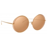 Linda Farrow - Hart C7 Round Sunglasses in Rose Gold and Peach - LFL933C7SUN - Linda Farrow Eyewear