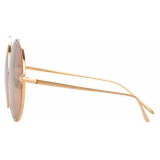 Linda Farrow - Hart C7 Round Sunglasses in Rose Gold and Peach - LFL933C7SUN - Linda Farrow Eyewear