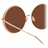 Linda Farrow - Hart C7 Round Sunglasses in Rose Gold and Peach - LFL933C7SUN - Linda Farrow Eyewear