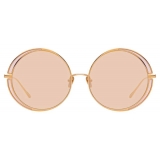 Linda Farrow - Hart C8 Round Sunglasses in Rose Gold and Peach - LFL933C8SUN - Linda Farrow Eyewear