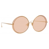 Linda Farrow - Hart C8 Round Sunglasses in Rose Gold and Peach - LFL933C8SUN - Linda Farrow Eyewear