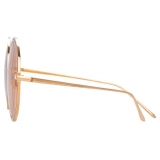 Linda Farrow - Hart C8 Round Sunglasses in Rose Gold and Peach - LFL933C8SUN - Linda Farrow Eyewear