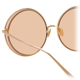 Linda Farrow - Hart C8 Round Sunglasses in Rose Gold and Peach - LFL933C8SUN - Linda Farrow Eyewear