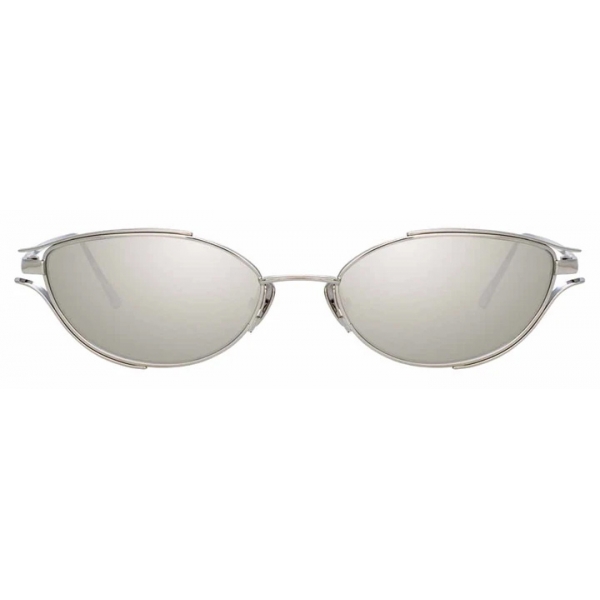 Linda Farrow - Occhiali da Sole Cat-Eye Violet C2 in Oro Bianco - LFL947C2SUN - Linda Farrow Eyewear