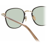 Linda Farrow - Trouper C6 Square Sunglasses in Light Gold and Brown - LFL953C6SUN - Linda Farrow Eyewear