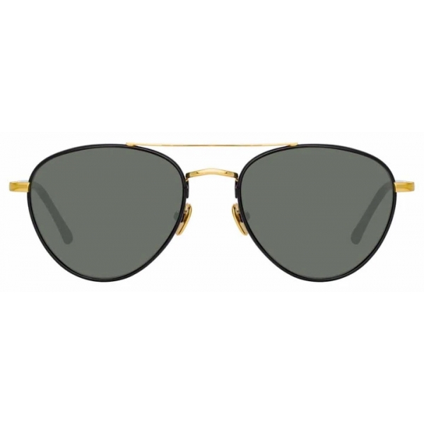 Linda Farrow - Brodie C1 Aviator Sunglasses in Yellow Gold and Black - LFL954C1SUN - Linda Farrow Eyewear