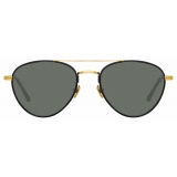 Linda Farrow - Occhiali da Sole Aviator Brodie C1 in Oro Giallo e Nero - LFL954C1SUN - Linda Farrow Eyewear