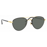 Linda Farrow - Occhiali da Sole Aviator Brodie C1 in Oro Giallo e Nero - LFL954C1SUN - Linda Farrow Eyewear