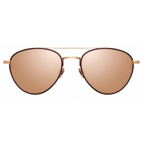 Linda Farrow - Brodie C5 Aviator Sunglasses in Rose Gold and Copper - LFL954C5SUN - Linda Farrow Eyewear