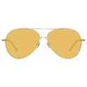 Linda Farrow - Occhiali da Sole Aviator Diabolo C11 in Oro Chiaro e Latte Bianco - LFL963C11SUN - Linda Farrow Eyewear