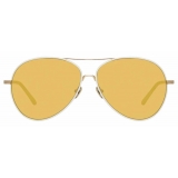 Linda Farrow - Diabolo C11 Aviator Sunglasses in Light Gold and Milky White - LFL963C11SUN - Linda Farrow Eyewear