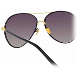 Linda Farrow - Diabolo C1 Aviator Sunglasses in Yellow Gold and Black - LFL963C1SUN - Linda Farrow Eyewear