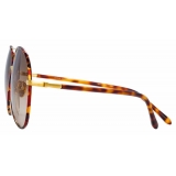 Linda Farrow - Diabolo C2 Aviator Sunglasses in Yellow Gold and Tortoiseshell - LFL963C2SUN - Linda Farrow Eyewear