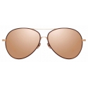 Linda Farrow - Diabolo C5 Aviator Sunglasses in Rose Gold and Copper - LFL963C5SUN - Linda Farrow Eyewear