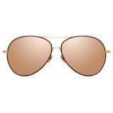 Linda Farrow - Diabolo C5 Aviator Sunglasses in Rose Gold and Copper - LFL963C5SUN - Linda Farrow Eyewear