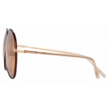 Linda Farrow - Diabolo C5 Aviator Sunglasses in Rose Gold and Copper - LFL963C5SUN - Linda Farrow Eyewear