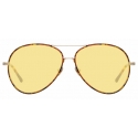 Linda Farrow - Diabolo C8 Aviator Sunglasses in Light Gold and Tortoiseshell - LFL963C8SUN - Linda Farrow Eyewear