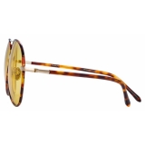 Linda Farrow - Diabolo C8 Aviator Sunglasses in Light Gold and Tortoiseshell - LFL963C8SUN - Linda Farrow Eyewear