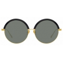 Linda Farrow - Annie C1 Round Sunglasses in Yellow Gold and Black - LFL966C1SUN - Linda Farrow Eyewear