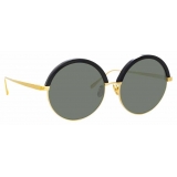 Linda Farrow - Occhiali da Sole Rotondi Annie C1 in Oro Giallo e Nero - LFL966C1SUN - Linda Farrow Eyewear