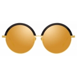 Linda Farrow - Annie C1 Round Sunglasses in Yellow Gold and Black - LFL966C1SUN - Linda Farrow Eyewear