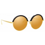 Linda Farrow - Annie C1 Round Sunglasses in Yellow Gold and Black - LFL966C1SUN - Linda Farrow Eyewear