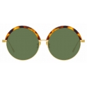 Linda Farrow - Annie C4 Round Sunglasses in Yellow Gold and Tortoiseshell - LFL966C4SUN - Linda Farrow Eyewear