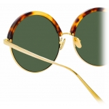 Linda Farrow - Annie C4 Round Sunglasses in Yellow Gold and Tortoiseshell - LFL966C4SUN - Linda Farrow Eyewear