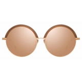 Linda Farrow - Annie C4 Round Sunglasses in Yellow Gold and Tortoiseshell - LFL966C4SUN - Linda Farrow Eyewear